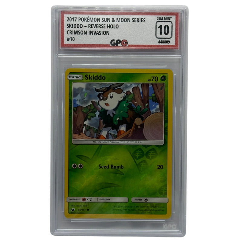 GPC 10 Skiddo Reverse Holo #10 | 2017 Sun & Moon Series | Crimson Invasion Set