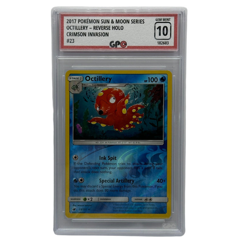 GPC 10 Octillery Reverse Holo #23 | 2017 Sun & Moon Series | Crimson Invasion Set