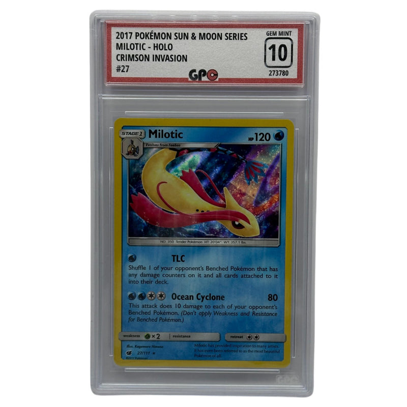 GPC 10 Milotic Reverse Holo #27 | 2017 Sun & Moon Series | Crimson Invasion Set