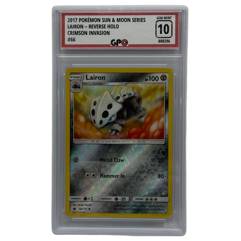 GPC 10 Lairon Reverse Holo #66 | 2017 Sun & Moon Series | Crimson Invasion Set