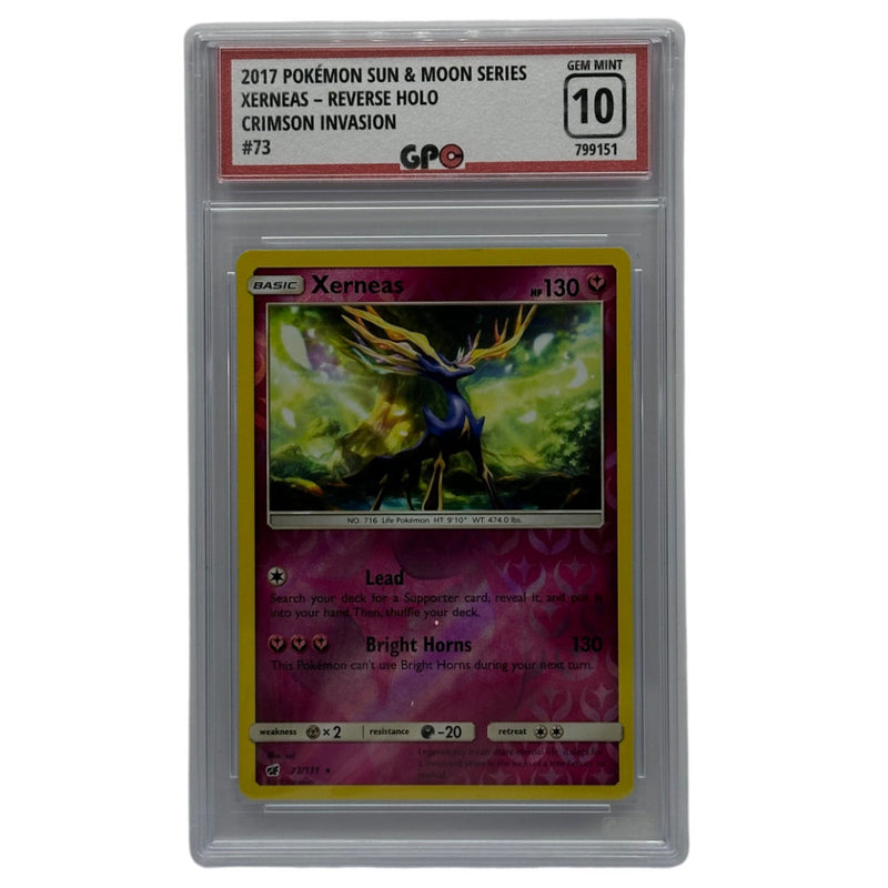 GPC 10 Xerneas Reverse Holo #73 | 2017 Sun & Moon Series | Crimson Invasion Set