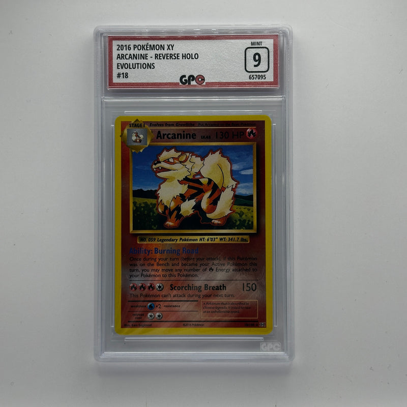 GPC 9 Arcanine Reverse Holo #18 2016 XY Series Evolutions Set