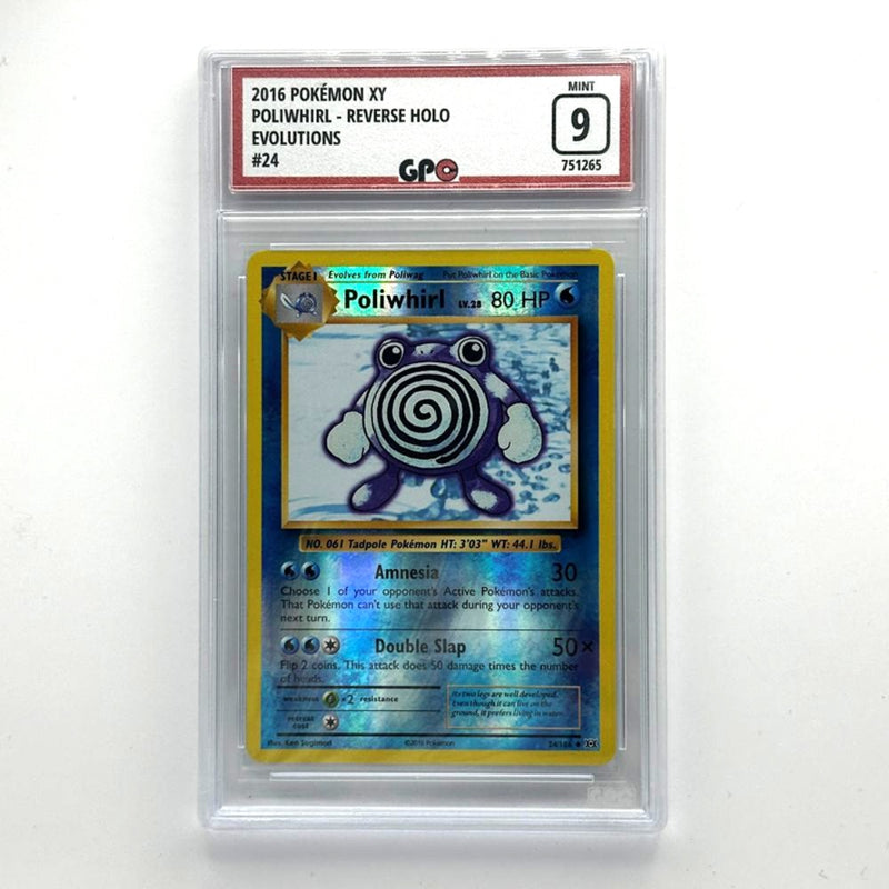 GPC 9 Poliwhirl Reverse Holo #24 2016 XY Series Evolutions Set