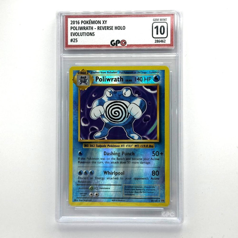 GPC 10 Poliwrath Reverse Holo #25 2016 XY Series Evolutions Set