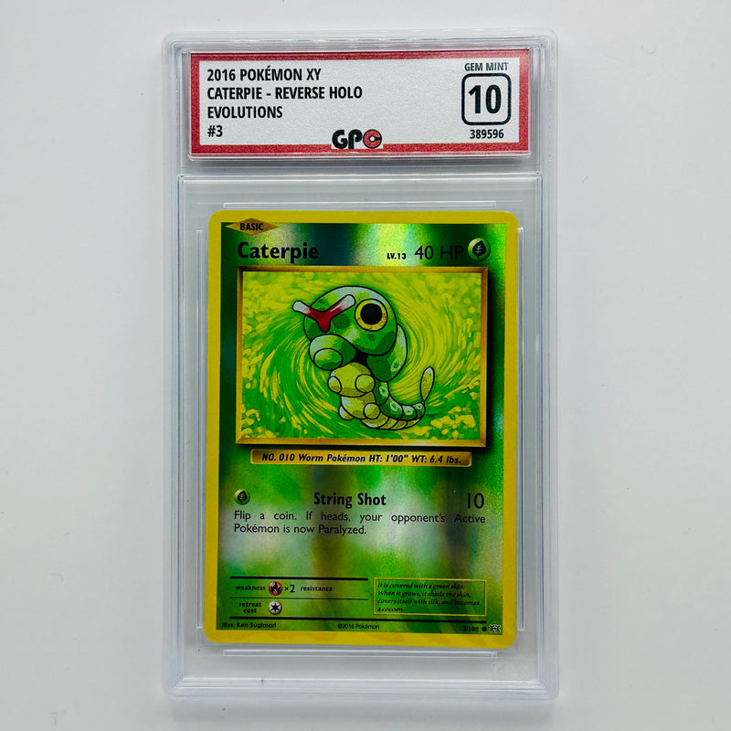 GPC 10 Caterpie Reverse Holo #3 2016 XY Series Evolutions Set