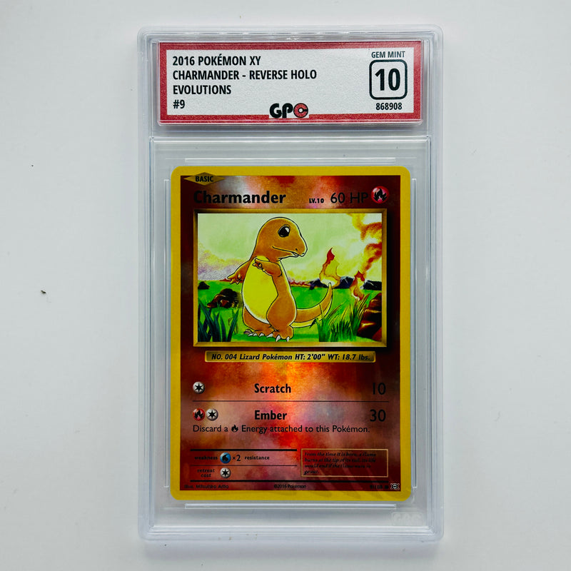 GPC 10 Charmander Reverse Holo #9 2016 XY Series Evolutions Set