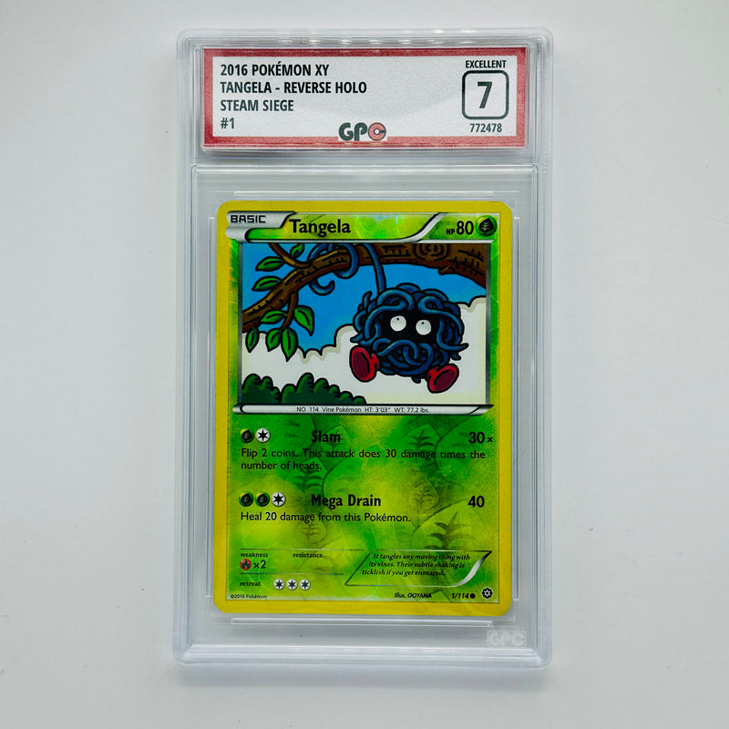 GPC 7 Tangela Reverse Holo #1 2016 XY Series Steam Siege Set