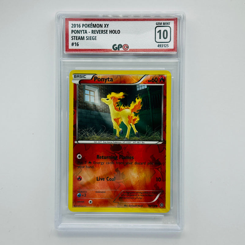 GPC 10 Ponyta Reverse Holo #16 2016 XY Series Steam Siege Set