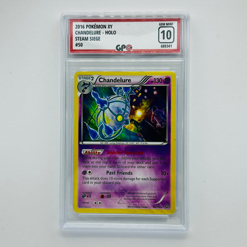 GPC 10 Chandelure Holo #50 2016 XY Series Steam Siege Set