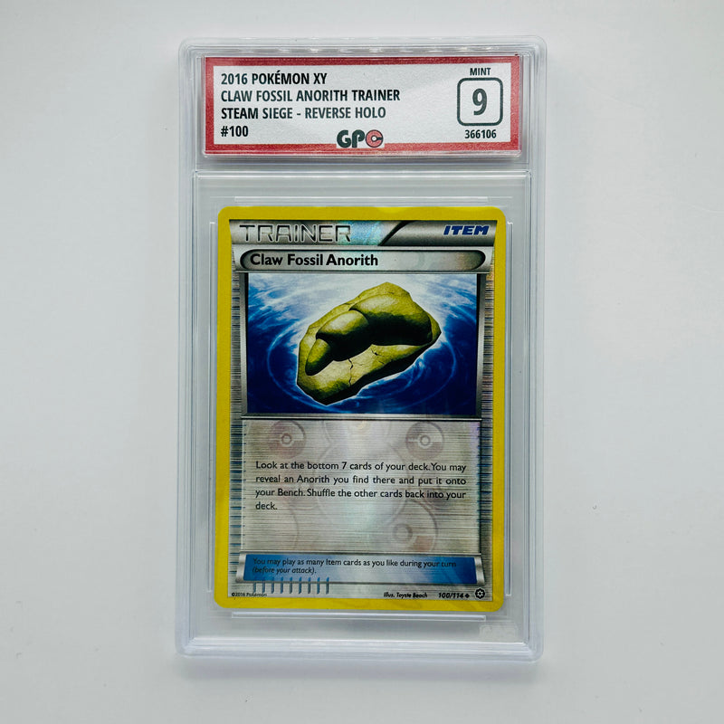 GPC 9 Claw Fossil Anorith Trainer Reverse Holo #100 2016 XY Series Steam Siege Set