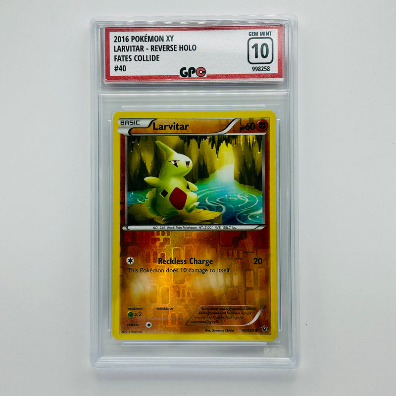 GPC 10 Larvitar Reverse Holo #40 2016 XY Series Fates Collide Set