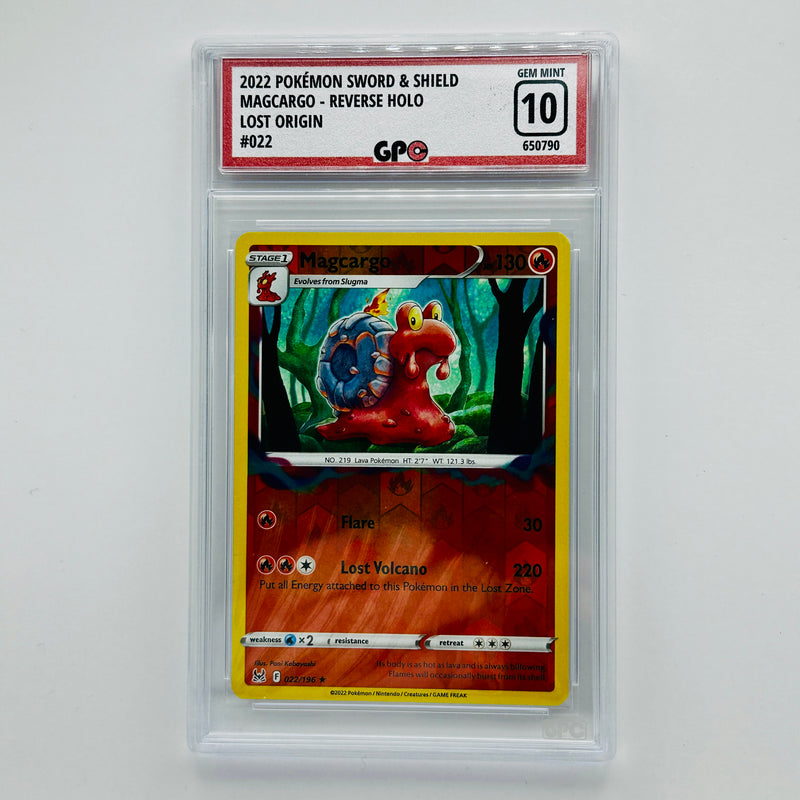 GPC 10 Magcargo Reverse Holo #022 2022 Sword & Shield Series Lost Origin Set