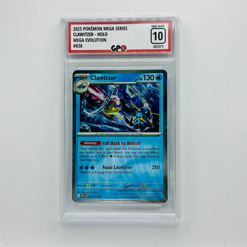 GPC 10 Clawitzer Holo #038 2025 Mega Evolution Series Base Set