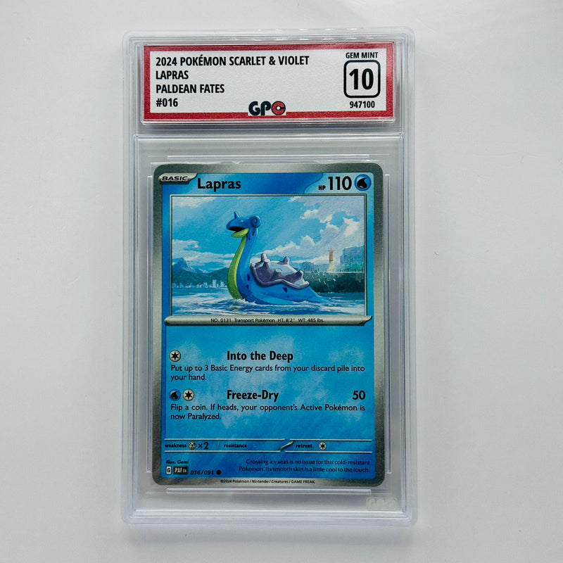 GPC 10 Lapras #016 2024 S&V Series Paldean Fates Set