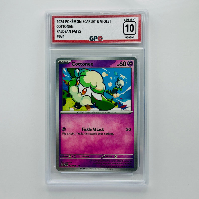 GPC 10 Cottonee #034 2024 S&V Series Paldean Fates Set
