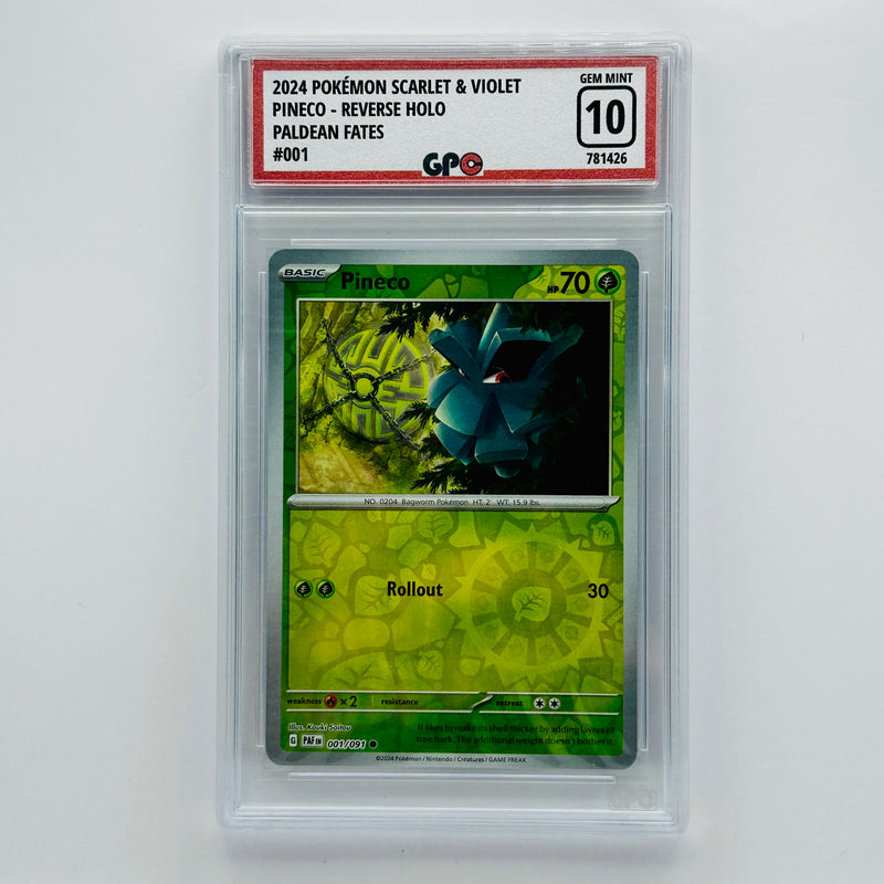 GPC 10 Pineco Reverse Holo #001 2024 S&V Series Paldean Fates Set