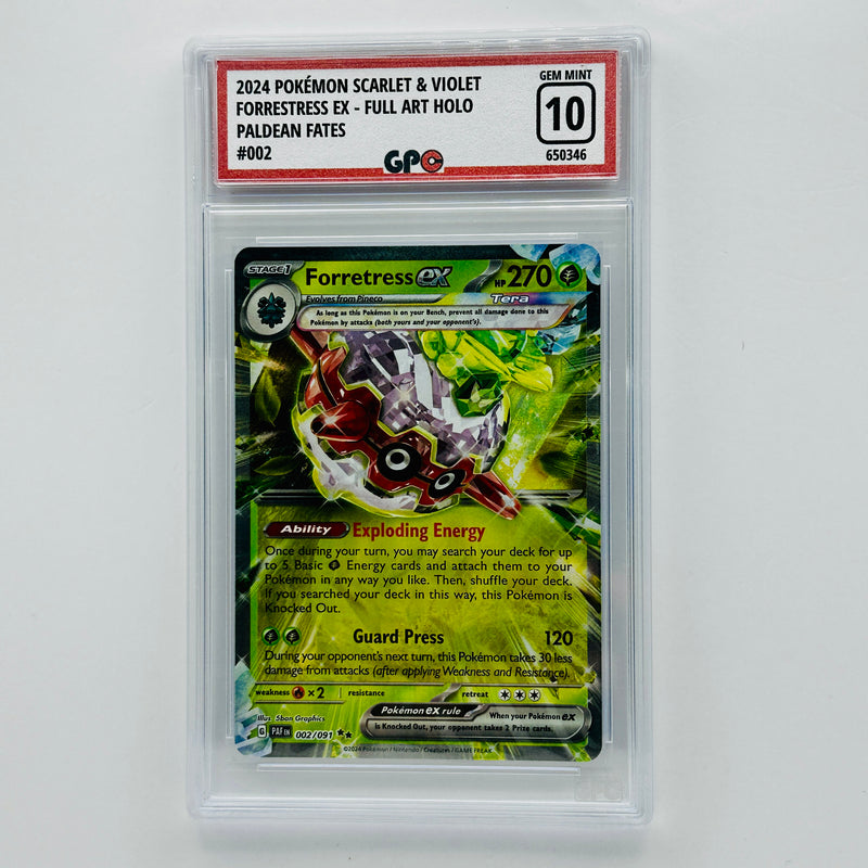 GPC 10 Forretress EX Full Art Holo #002 2024 S&V Series Paldean Fates Set