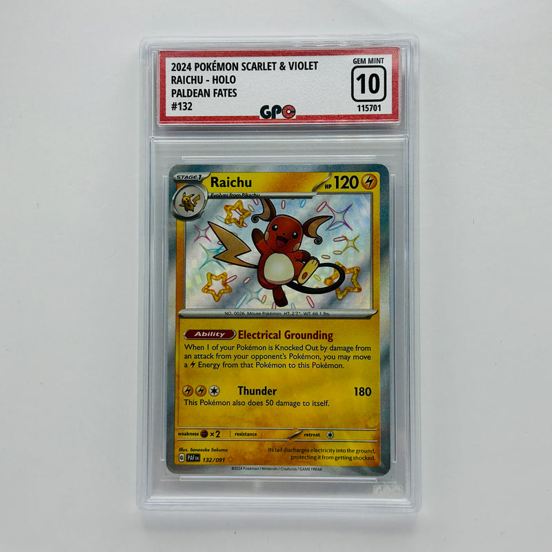GPC 10 Raichu Holo #132 2024 S&V Series Paldean Fates Set
