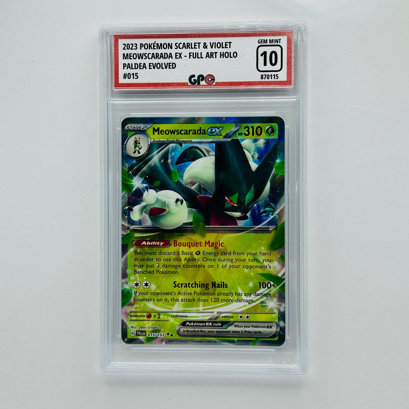 GPC 10 Meowscarada EX Full Art Holo #015 2023 S&V Series Paldea Evolved Set