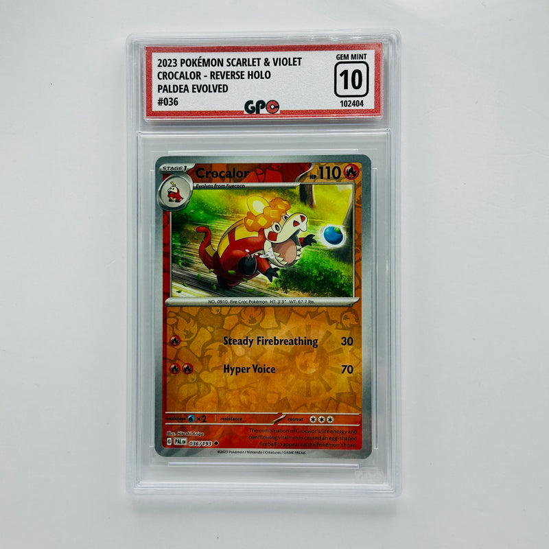 GPC 10 Crocalor Reverse Holo #036 2023 S&V Series Paldea Evolved Set