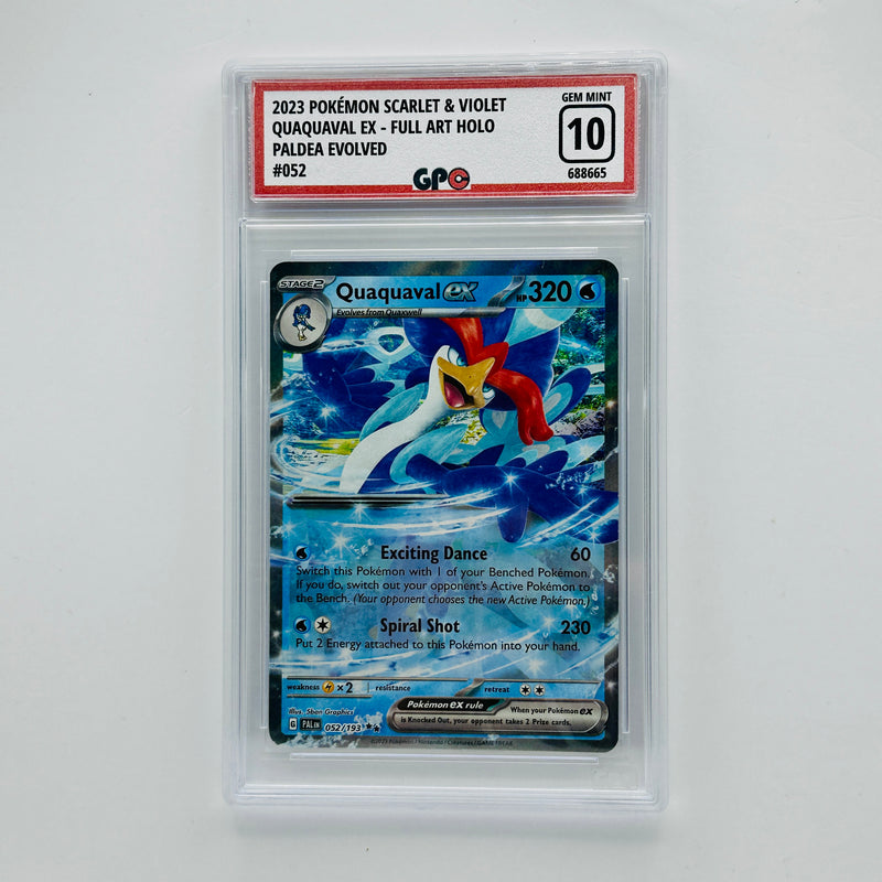 GPC 10 Quaquaval EX Full Art Holo #052 2023 S&V Series Paldea Evolved Set