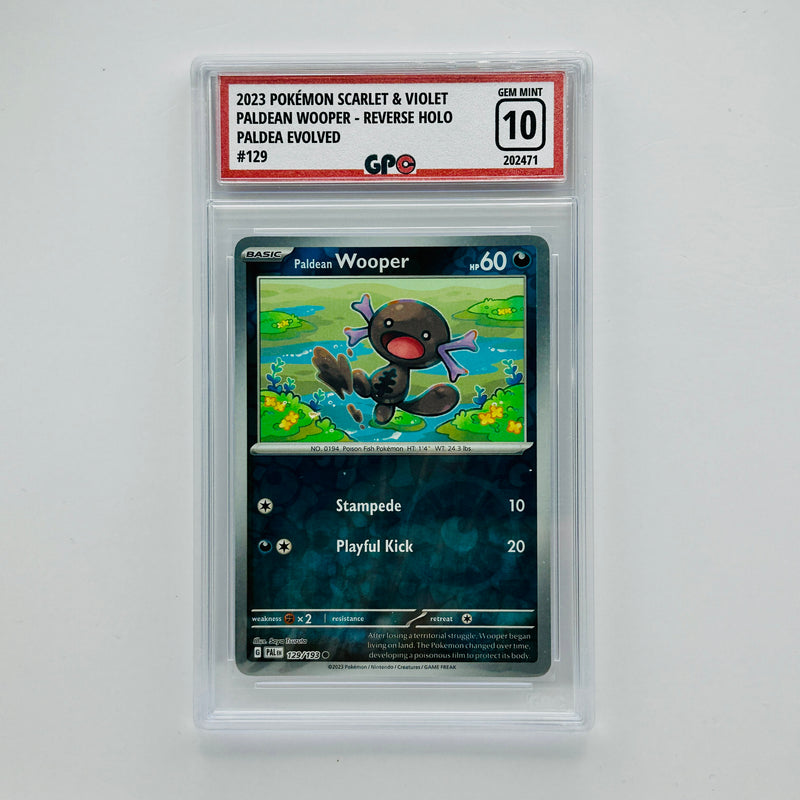 GPC 10 Paldean Wooper Reverse Holo #129 2023 S&V Series Paldea Evolved Set