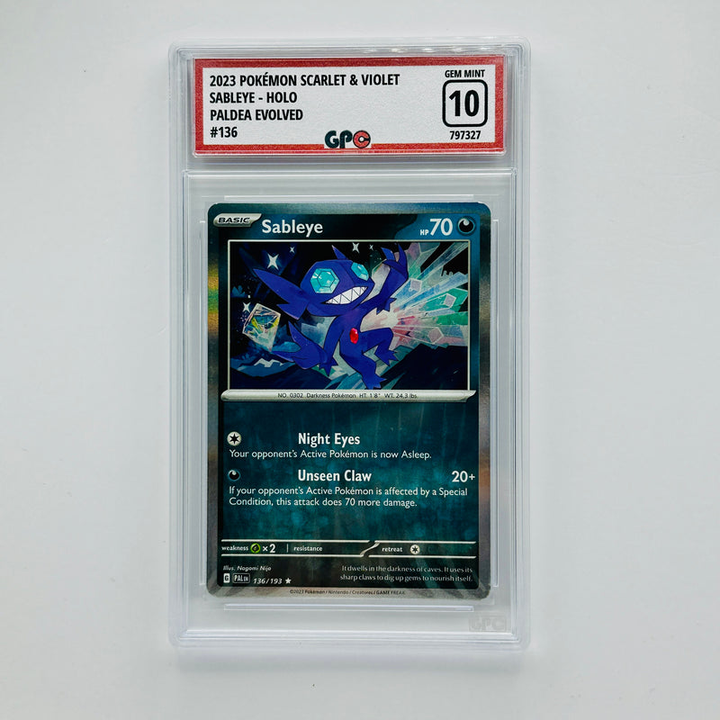 GPC 10 Sableye Holo #136 2023 S&V Series Paldea Evolved Set