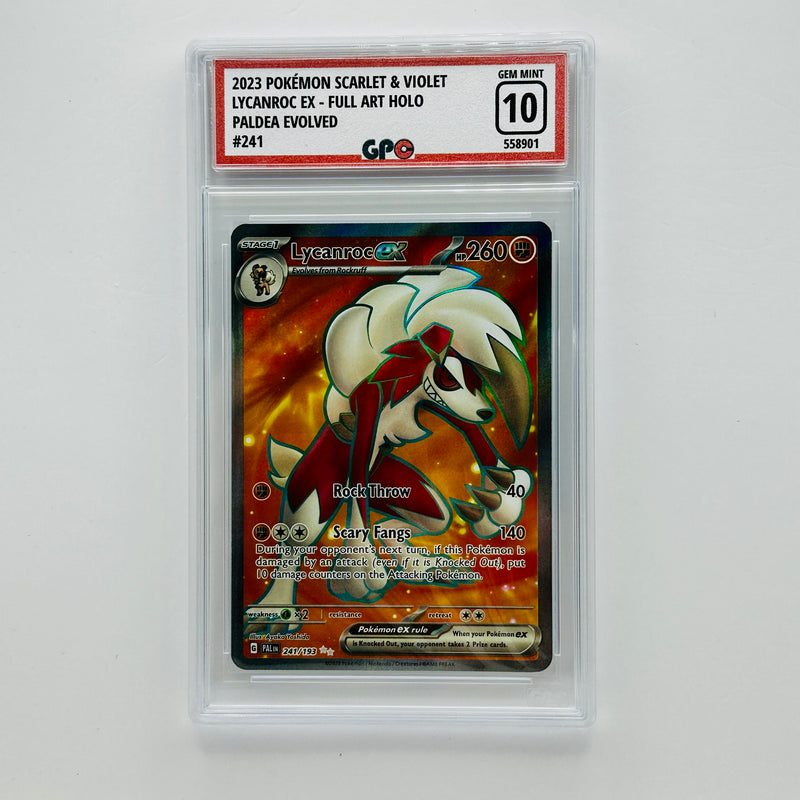 GPC 10 Lycanroc Ex Full Art Holo #241 2023 S&V Series Paldea Evolved Set