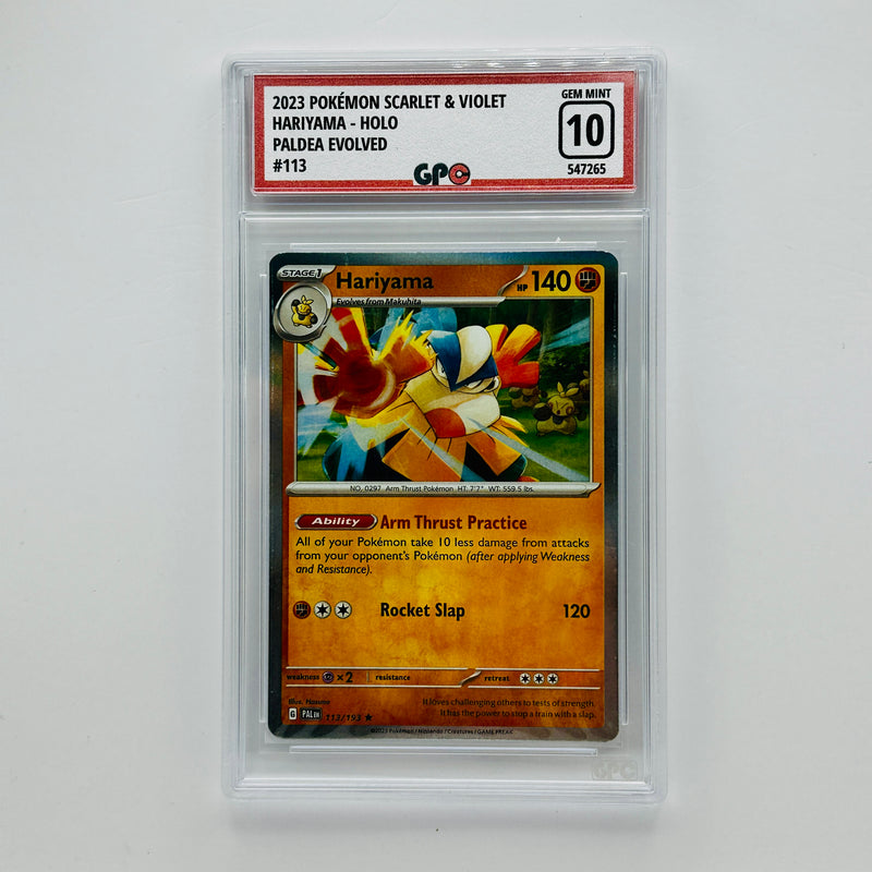 GPC 10 Hariyama Holo #113 2023 S&V Series Paldea Evolved Set