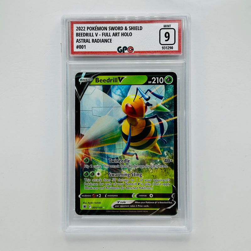 GPC 9 Beedrill V Full Art Holo #001 2022 SWSH Series Astral Radiance Set