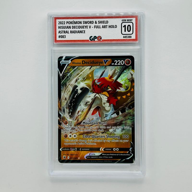 GPC 10 Hisuian Decidueye V Full Art Holo #083 2022 SWSH Series Astral Radiance Set