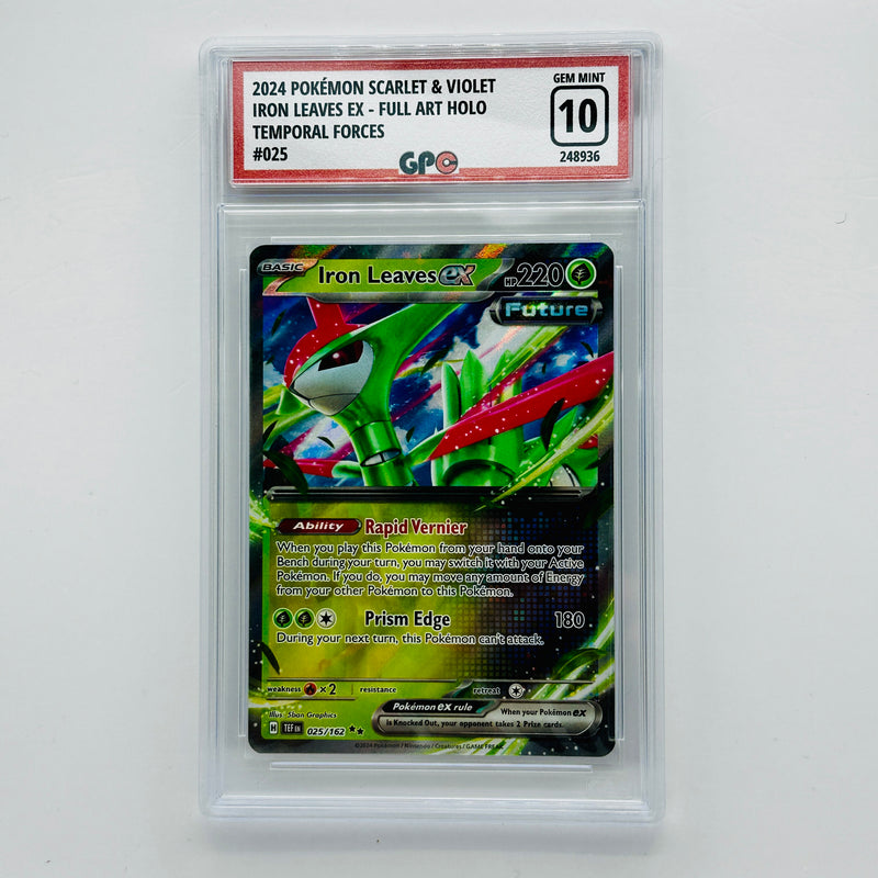GPC 10 Iron Leaves Ex Full Art Holo #025 2024 S&V Series Temporal Forces Set