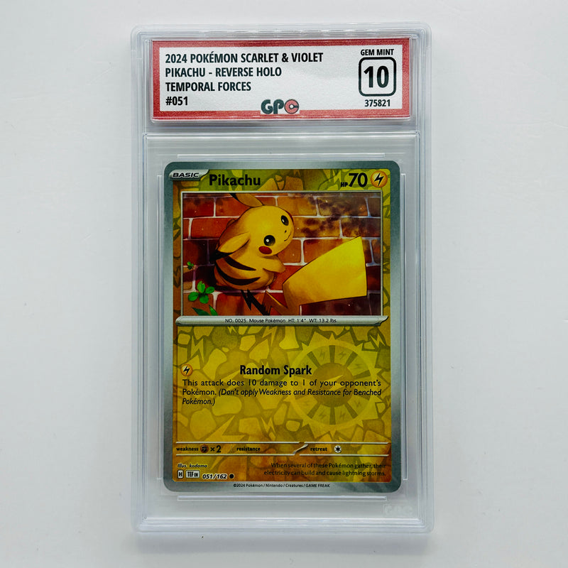 GPC 10 Pikachu Reverse Holo #051 2024 S&V Series Temporal Forces Set