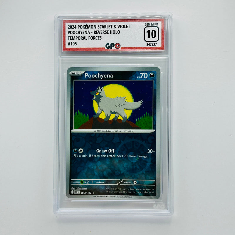 GPC 10 Poochyena Reverse Holo #105 2024 S&V Series Temporal Forces Set