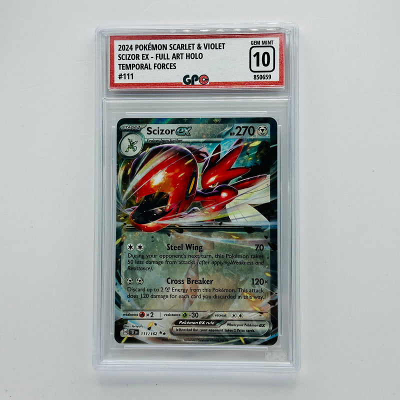 GPC 10 Scizor Ex Full Art Holo #111 2024 S&V Series Temporal Forces Set