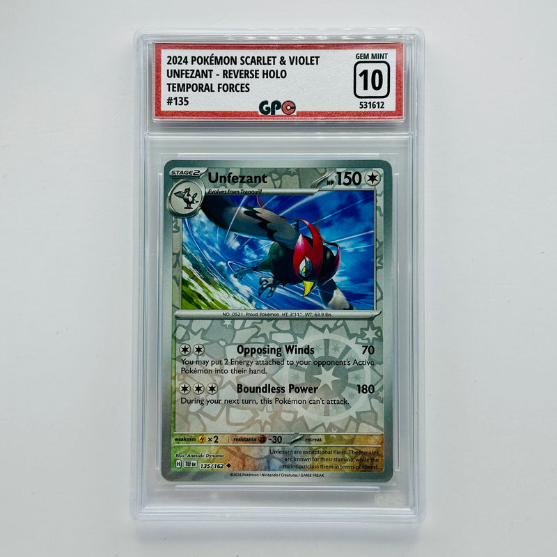 GPC 10 Unfezant Reverse Holo #135 2024 S&V Series Temporal Forces Set