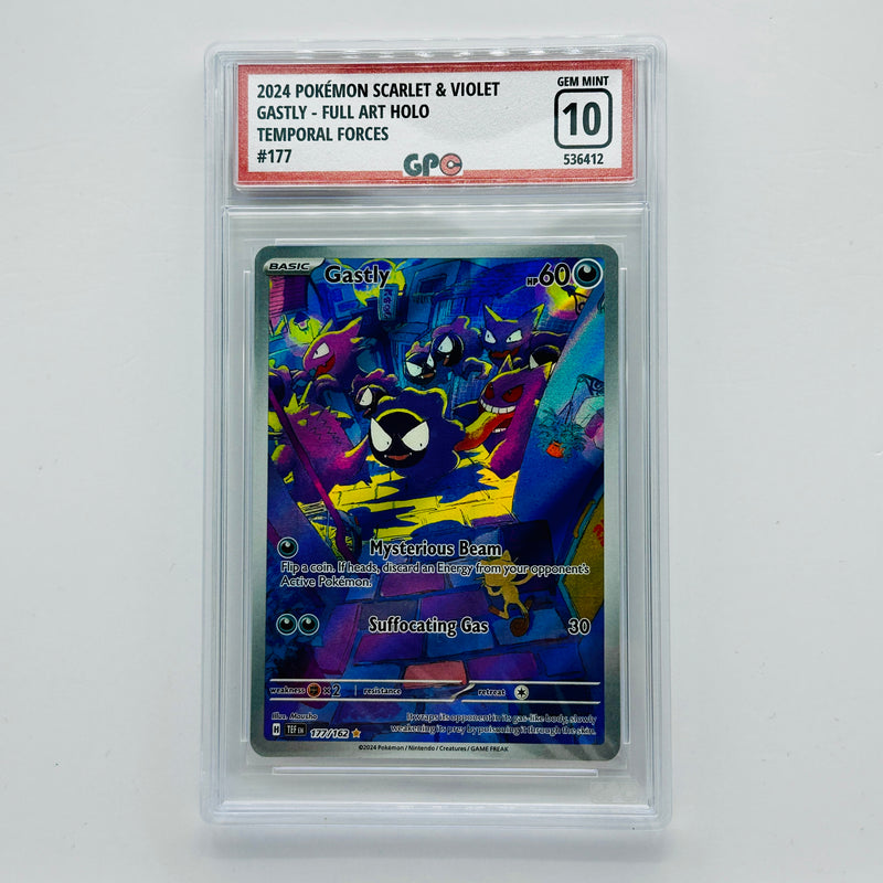GPC 10 Gastly Full Art Holo #177 2024 S&V Series Temporal Forces Set