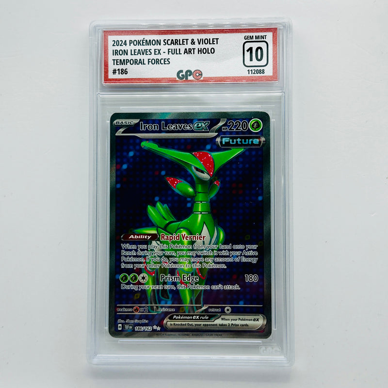 GPC 10 Iron Leaves Ex Full Art Holo #186 2024 S&V Series Temporal Forces Set