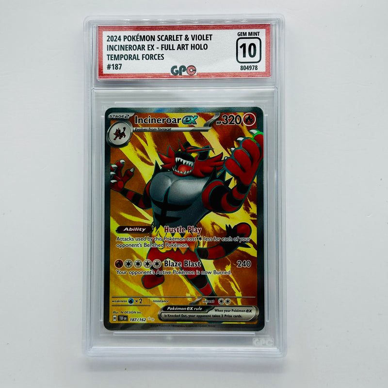 GPC 10 Incineroar Ex Full Art Holo #187 2024 S&V Series Temporal Forces Set