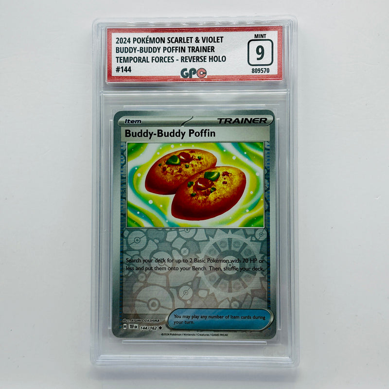 GPC 9 Buddy-Buddy Poffin Trainer Reverse Holo #144 2024 S&V Series Temporal Forces Set