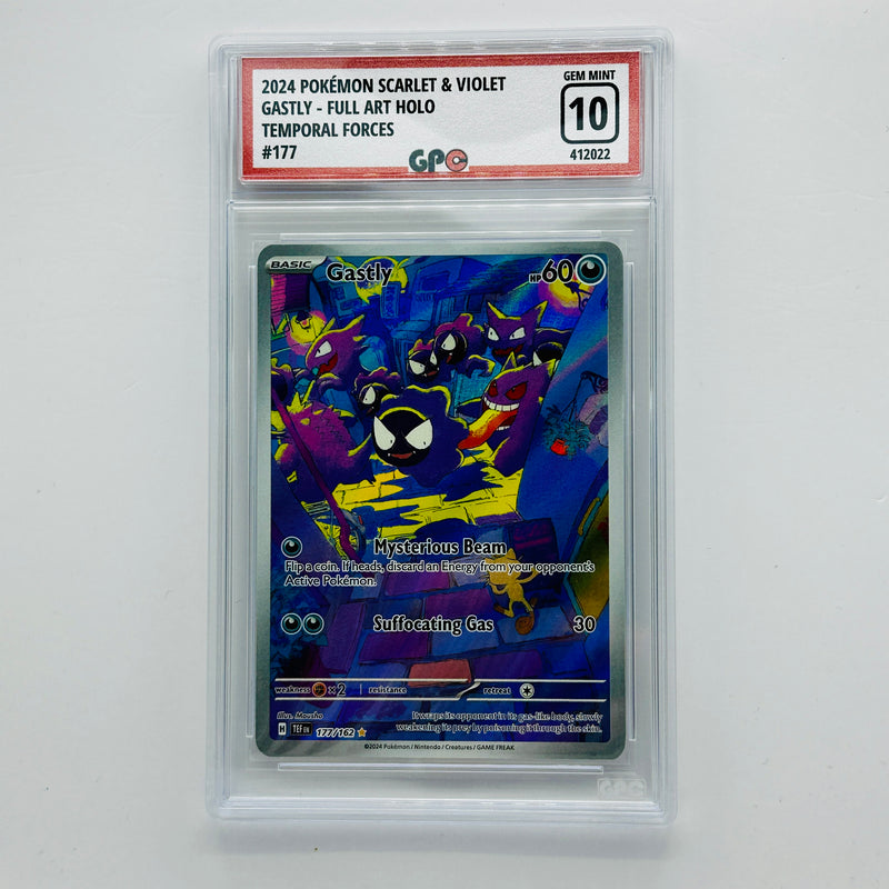 GPC 10 Gastly Full Art Holo #177 2024 S&V Series Temporal Forces Set