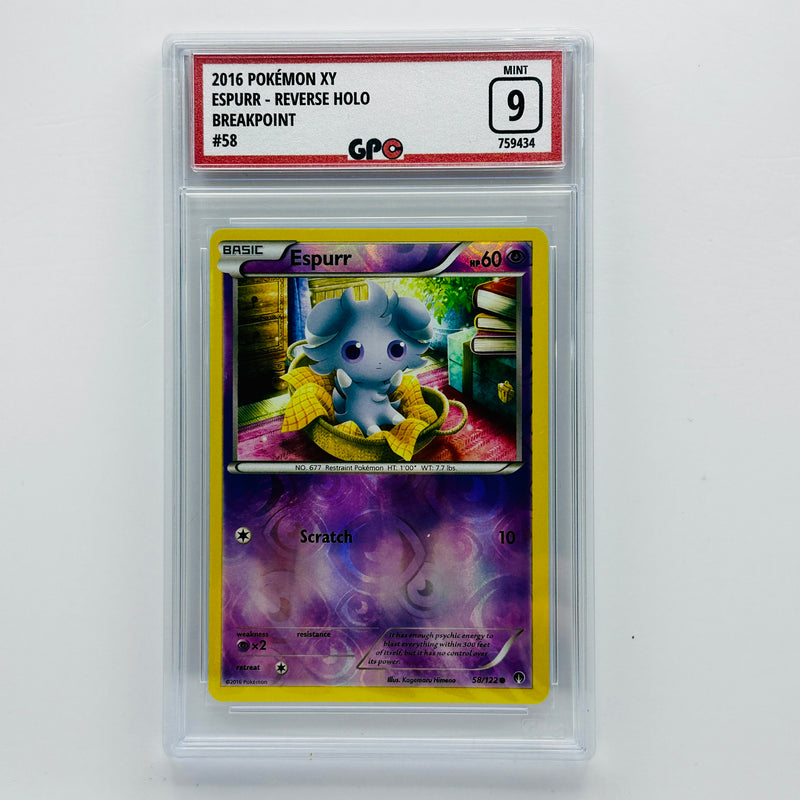 GPC 9 Espurr Reverse Holo #58 2016 XY Series BREAKpoint Set