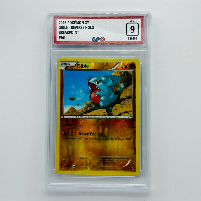 GPC 9 Gible Reverse Holo #68 2016 XY Series BREAKpoint Set