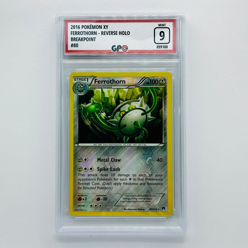 GPC 9 Ferrothorn Reverse Holo #80 2016 XY Series BREAKpoint Set