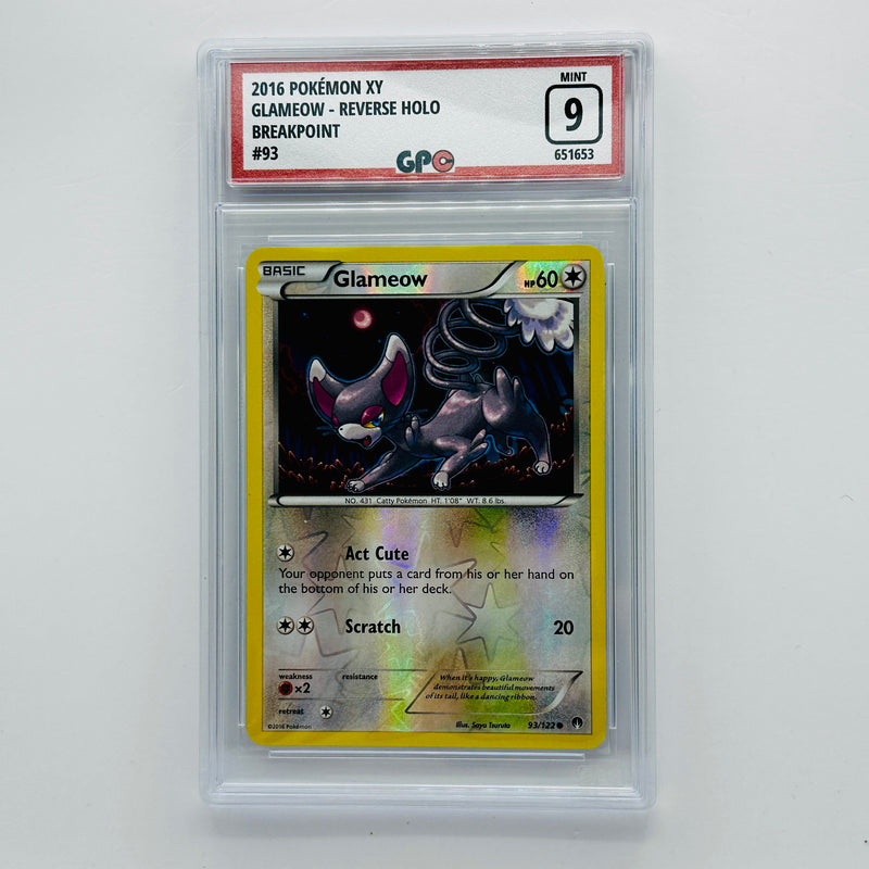 GPC 9 Glameow Reverse Holo #93 2016 XY Series BREAKpoint Set