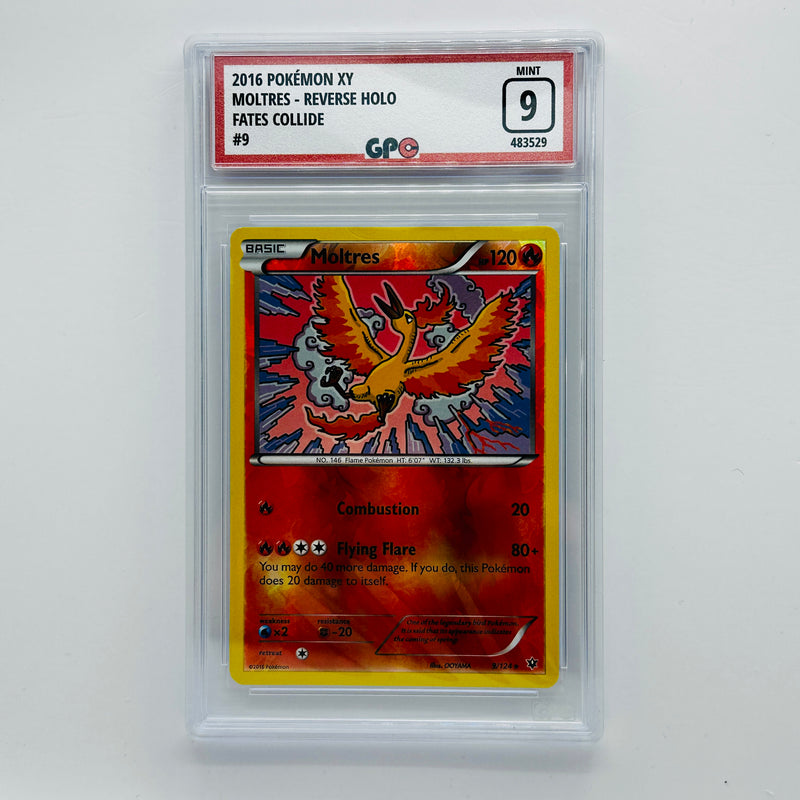 GPC 9 Moltres Reverse Holo #9 2016 XY Series Fates Collide Set