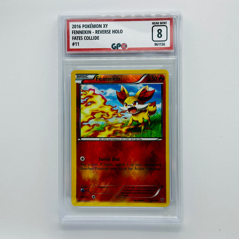 GPC 8 Fennekin Reverse Holo #11 2016 XY Series Fates Collide Set