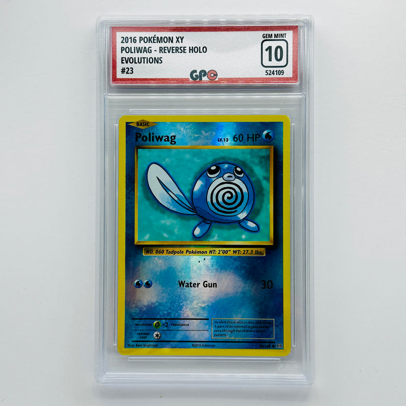 GPC 10 Poliwag Reverse Holo #23 2016 XY Series Evolutions Set