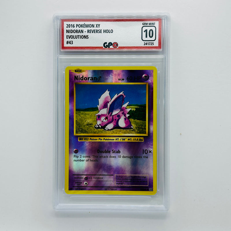 GPC 10 Nidoran Reverse Holo #43 2016 XY Series Evolutions Set