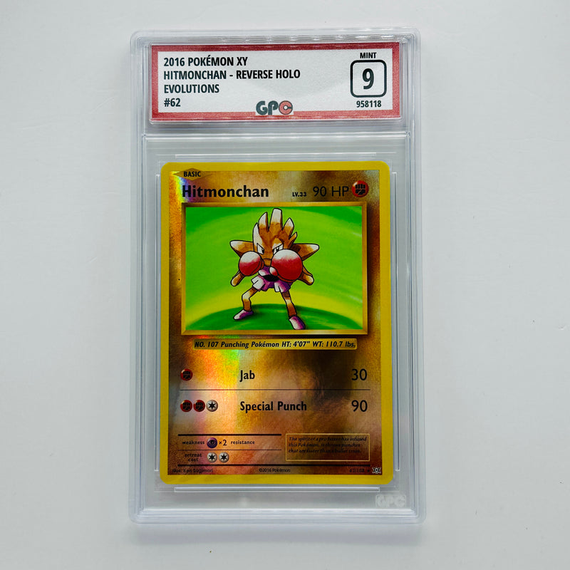 GPC 9 Hitmonchan Reverse Holo #62 2016 XY Series Evolutions Set